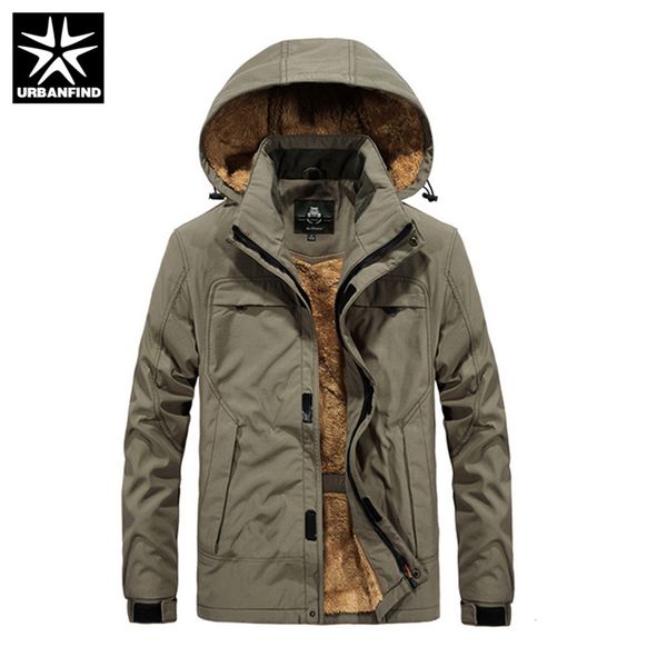 

urbanfind 2018 new mens casual hooded jacket winter size m-4xl brand men waterproof clothes men's windbreaker coat male, Black