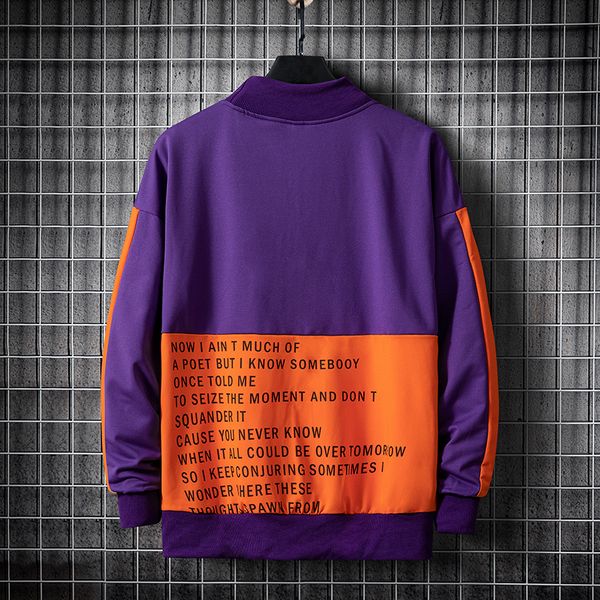 

men singleroad crewneck mens hip purple japanese oversized sweatshirts patchwork sweatshirt streetwear hoodie men hop hoodies txmvd, Black