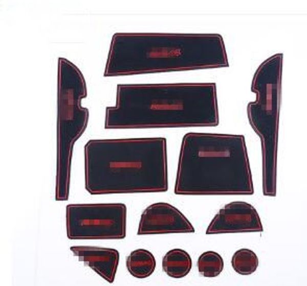 

car styling silica gel non-slip interior door groove mats for 2018 rav4 gate slot pad accessories 14pcs/set ing