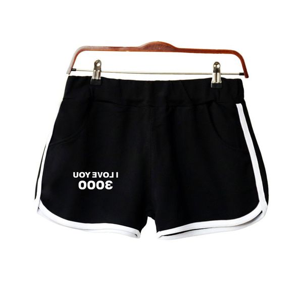 

i love 2019 you 3000 times female paragraph motion leisure time shorts, Black;green