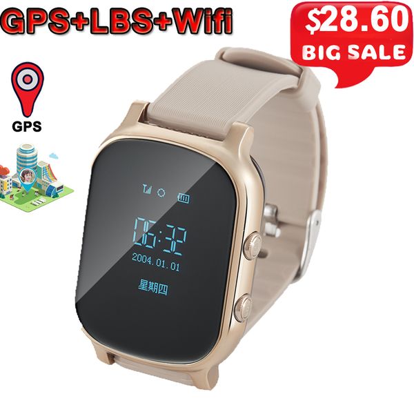 

t58 smart watch gps wifi smart tracker antil-lost baby fitness tracker sos children smartwatch student kids smartwatch, Slivery;brown