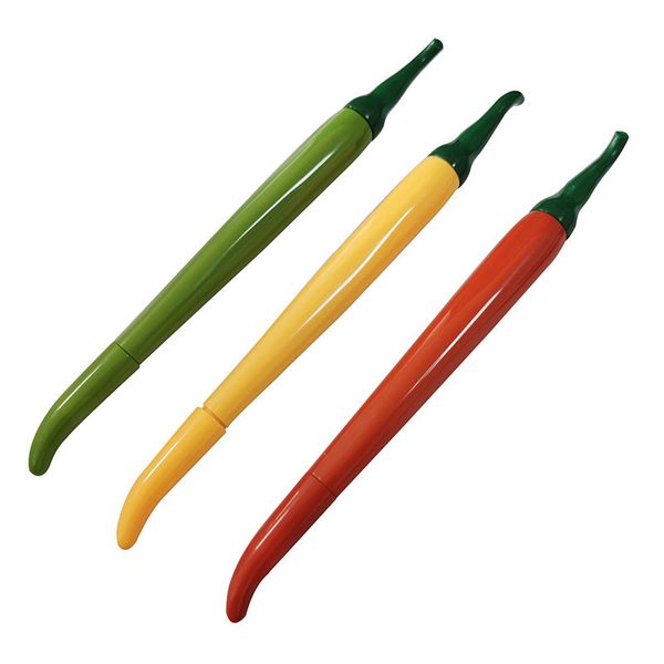 

3 pcs chili gel pen 0.38mm water-based pen student and office writing pens toy holiday gift tri-color mixed shipment