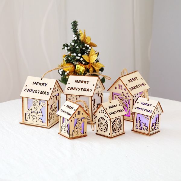 

wood house cute christmas xmas tree hanging ornaments light christmas house design decoration for home hanging pendant