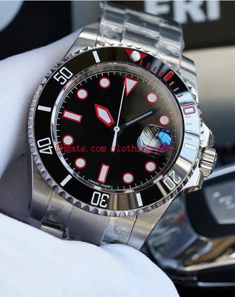 

luxury watch eta2824/2836 movement new 116610ln stainless green ceramic bezel 40mm sapphire luminous automatic dive mens watch, Slivery;brown
