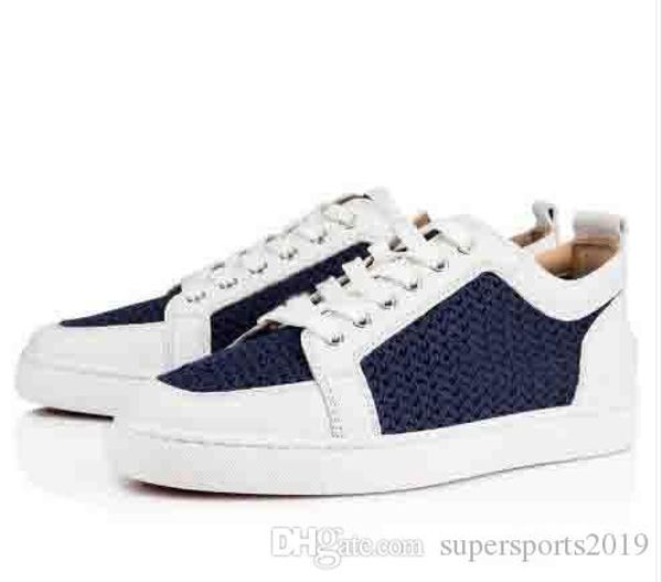 

spring summer sneaker italy desinger red bottom low sneaker rantulow orlato outdoor men trainers lace up flat woven breathable, Black