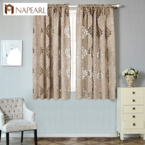 2019 Napearl Short Semi Blackout Curtains For Kitchen Window Brown