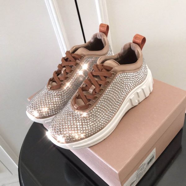 

new diamond running shoes for autumn and winter, pure hand sewing drill fashion sports shoes, crystal shoes, dress shoes, Black