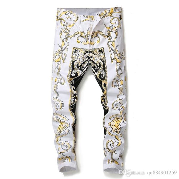 

19ss wholesale-mens snake skin print camoflague original designer slim hip hop rock jeans pants mens pants men skinny jeans streetwear, Blue