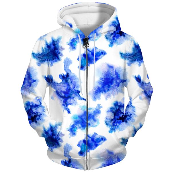 

yffushi 2019 3d hoodie men zipper coat men cool casual tie-dye casual hooded hoodies jacket sweatshirts male 5xl 3d jacket, Black;brown