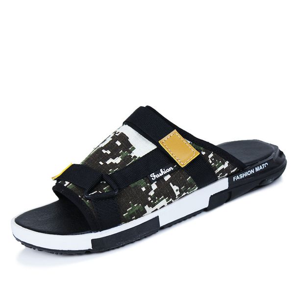 

2019 men summer floral slipper men's shoes fashion selling ethnic style fashion flip-flops men's, Black