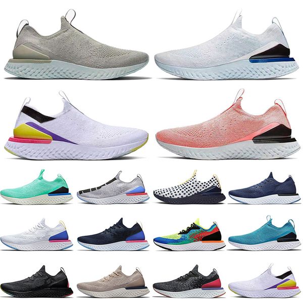 

men running shoes trainers epic react grey beige plum pink purple women fashion sport fly knit royal green all white sneakers 36-45, White;red