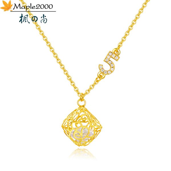 

maple 2000 crystal no5 necklace pendant coco feminism stainless steel chain gold and silver necklace babygirl rose gold