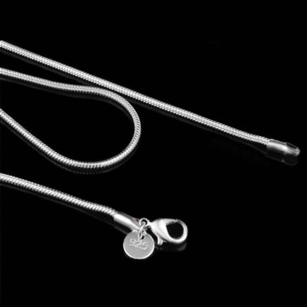 

2mm snake chain 925 silver plated necklace hip hop link necklaces fashion jewelry 16 18 20 22 24 inch dhl christmas gift