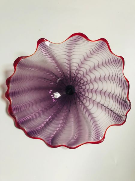 

seller art hand blown glass plates for home flower designed decorative glass wall plates customed modern deco wall lamps