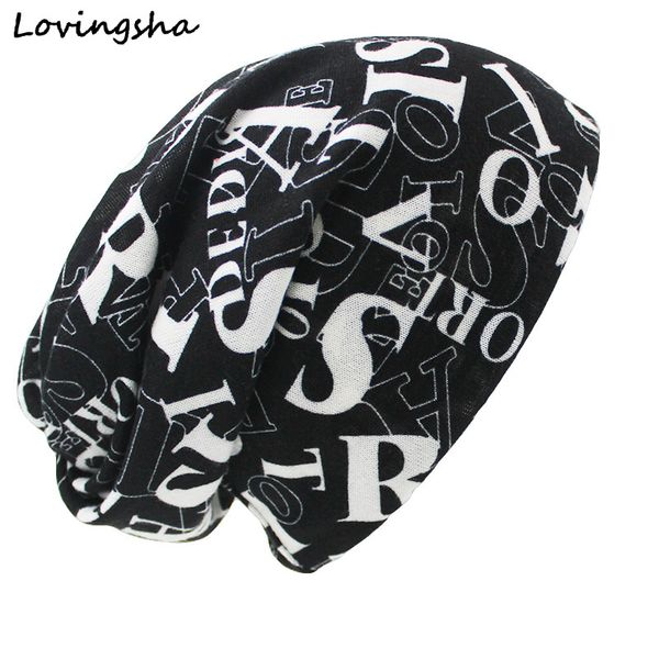

lovingsha brand autumn winter hats for women letter design hip-hop ladies hat skullies and beanies men hat ht023