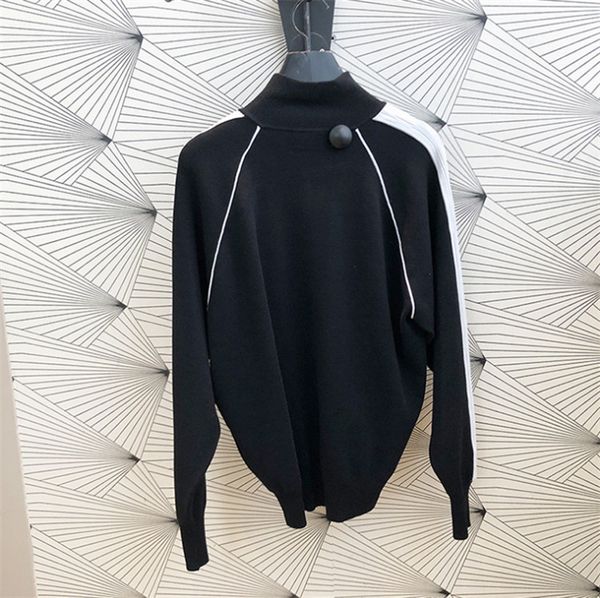 

18 leisure joker england wind trim zipper knitting shirt sweater coat 81085, Black