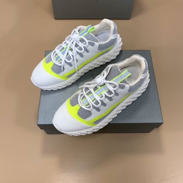 

luxury designer shoes triple platform fashion men yellow shoes genuine real leather pantoufle fur shoes sport sneaker, Black