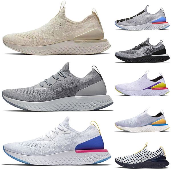 

epic реагировать top мода pale yellow fly knit кроссовки для мужчин женщины серый белый синий спортивный печенье и крем кроссовки тренеров 3, White;red