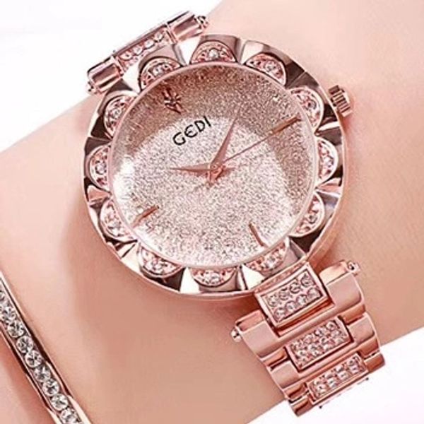 

new web celebrity high-grade fashionable temperament contracted star female watch set diamond lady bracelet watch, Blue