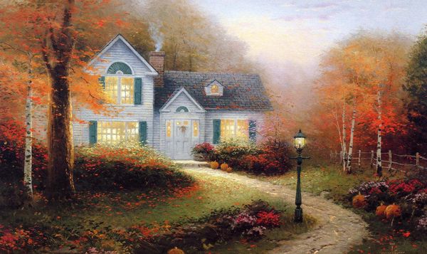 

подарки современный томас кинкейд пейзаж картины маслом живопись отпечатано на холсте гостиная спальня настенные панно искусство украшения д