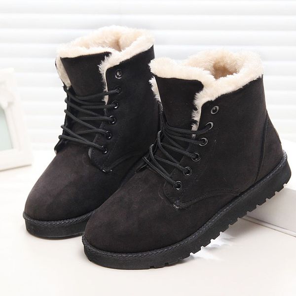 

Classic Women Winter Boots Suede Ankle Snow Boots Female Warm Fur Plush Insole High Quality Botas Mujer Plus Size Winter Shoes