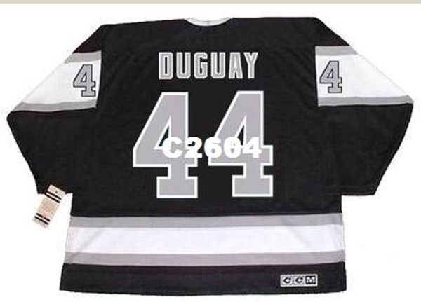 

мужчины #44 рон duguay лос-анджелес кингз 1988 ccm старинные вдали от дома хоккей джерси или обычай любое имя или номер ретро джерси, Black;red