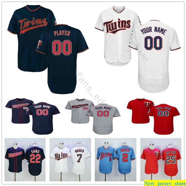 

custom 2019 baseball 49 adalberto mejia 43 addison reed 38 blake parker brian dozier men women kids youth stitched jerseys, Blue;black