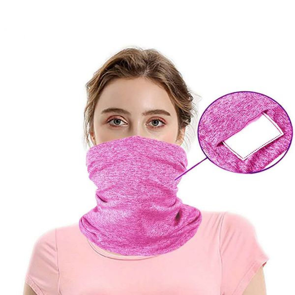 

multi-purpose bandanas neck gaiter with safety filters ski scarf neck gaiter shilds bandana circle loop summer sun protective tube scarves, Blue;gray