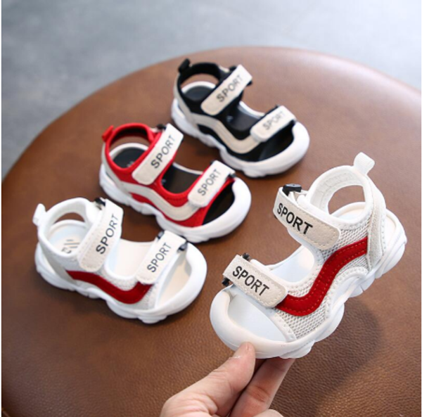 

baby comfortable sandals summer new boys girls beach shoes kids casual sandals children fashion sport toddlers shoes, Black;red
