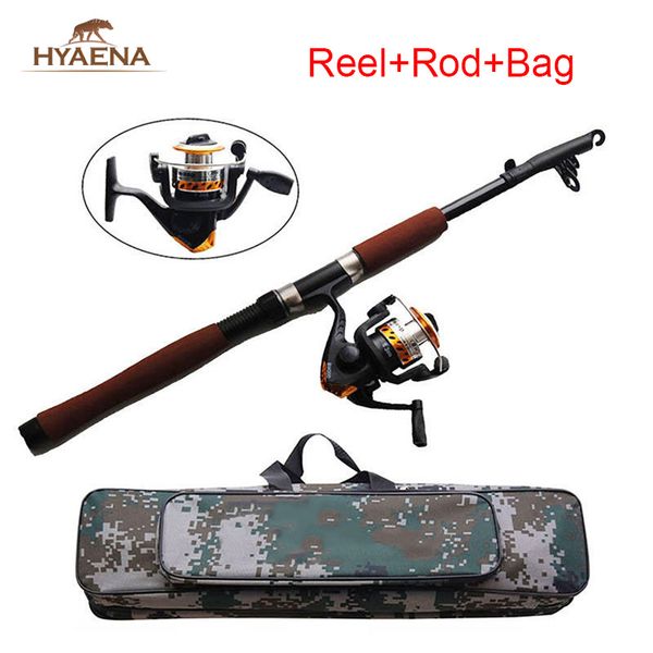 

hyaena 2.1m fishing rod combo with fishing bags tackle spinning rod reel for ocean boat pesca