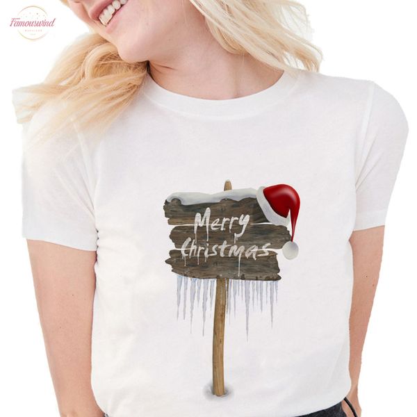 

merry christmas t shirts women kawaii graphic tees soft cotton white women happy new year female t shirt