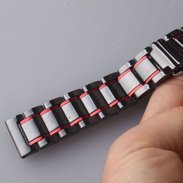 

watchbands ceramic black and red watch strap quick release pins replacement new watch accessories watchbands for mens wristwatches 21mm 22mm, Black;brown