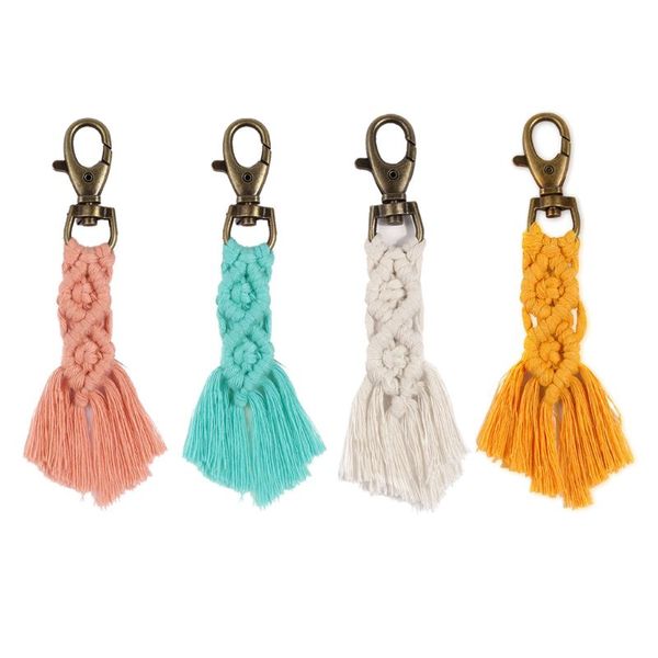 

macrame tassel key chain key ring keychain for lady handmade keychain bag charm