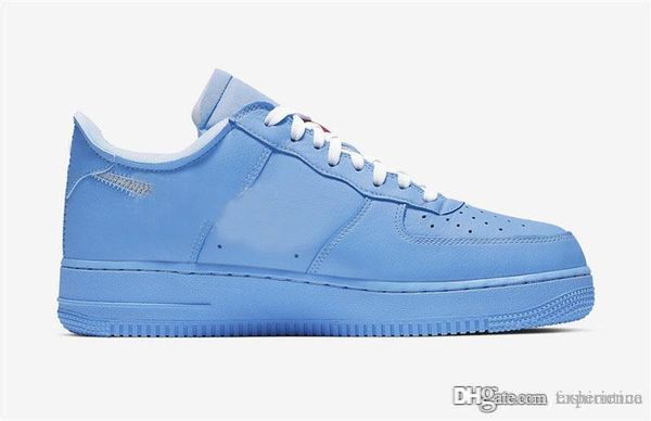 

2019 new off authentic air force1 1 low mca university blue white red metallic silver ci1173-400 man woman running shoes sports sneakers