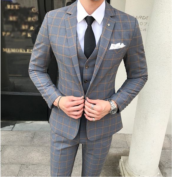 

mens suits with pants wine red retro plaid slim fit formal wedding dress tuxedo suits 5xl custom 3 pieces suit vest, White;black