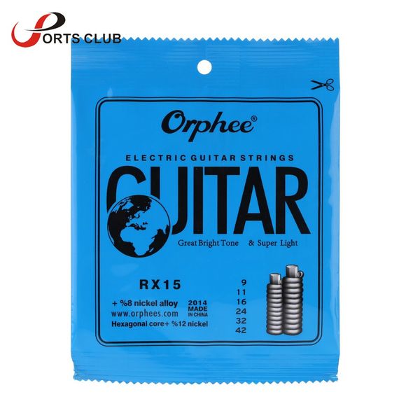 

orphee rx15 6pcs electric guitar string set (.009-.042) nickel alloy super light tension guitar parts
