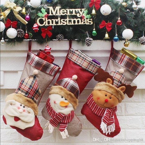 

pretty store christmas stockings sack socks gift filler bag tree hanging decoration 46*27cm