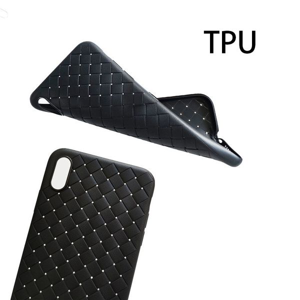 

super soft phone case for iphone 8 luxury grid weaving cases for iphone x 6 6s 7 8 plus cover silicone accessories black