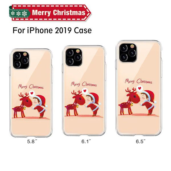 

christmas case for iphone 11 x xr xs max pro elk santa claus soft tpu cover for iphone 6 7 8 plus smartphone