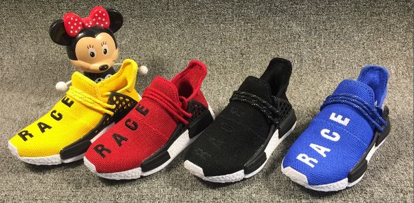 

kids human sports shoes for kid human race trainers boys pharrell williams pour enfants chaussures children sport shoe youth sneakers, Black