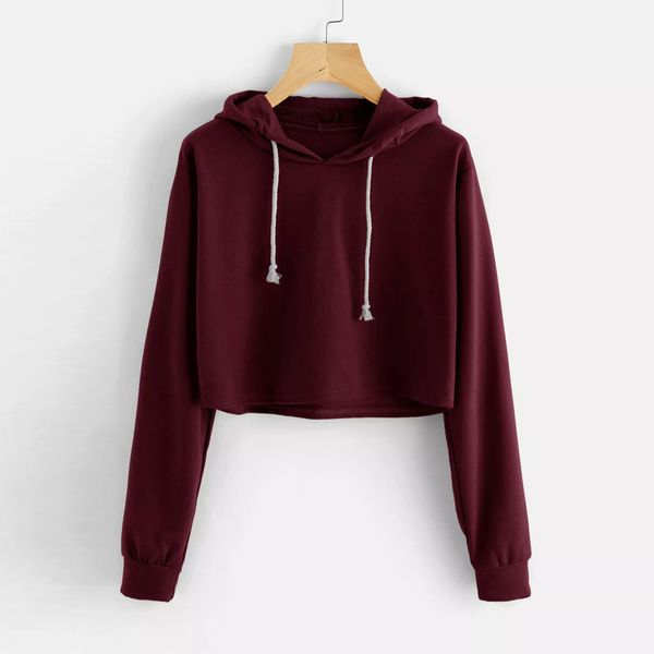 

womens sweatshirt hoodies autumn spring solid long sleeve hooded jumper sweatshirt pullover casual outwear costumes moletom, Black