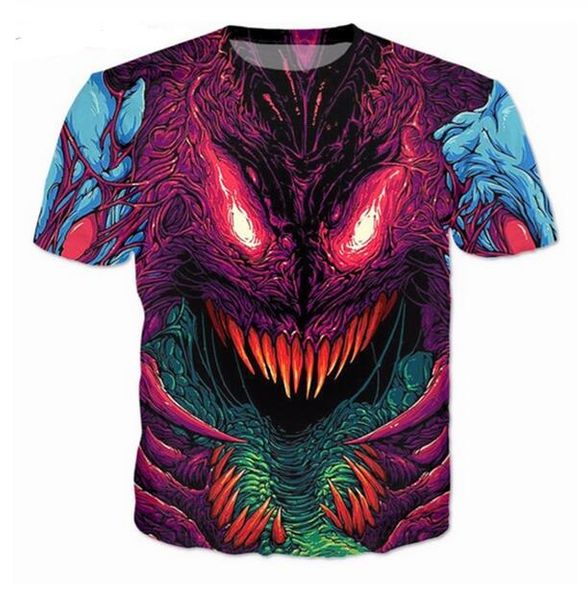 Luxo Mens Designer Camisetas Homens Mulheres Hip Hop T Shirt 3D Impressão Hyper Beast Designer Camisa XK049