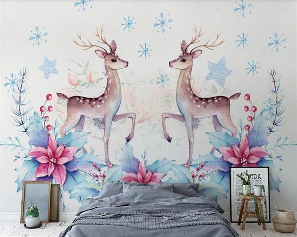 Beibehang Wall Papers Home Decor Современный минималистский Nordic Papel de Parede 3D американский олень голова оленя обои стена стена