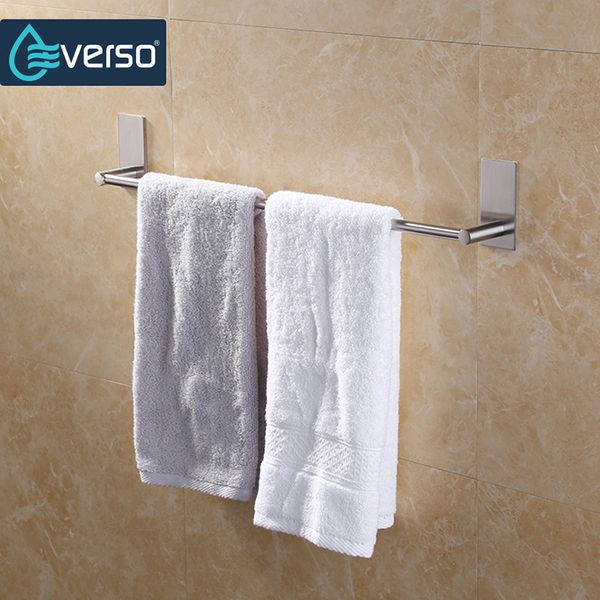 

stainless steel fixed bath towel holder bathroom towel bar wall mounted hanger single hook dual racks 55cm