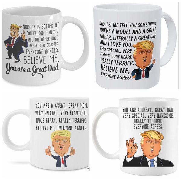 Donald Trump Tassen „You Are A Great Mom Dad“, Keramik, kreativer Kaffee-/Wasserbecher, Trump-Wein-Keramikbecher, Mutter-Erntedankfest-Geschenk TL291