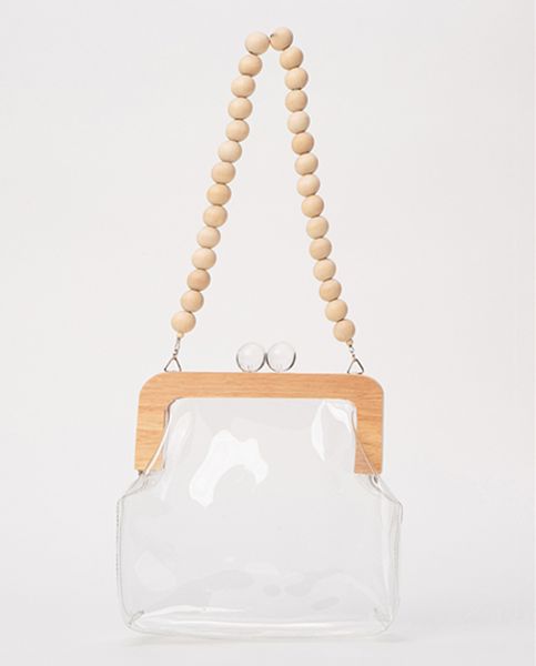 

caker brand 2019 women wood beaded+pvc handbag chain shoulder bags wholesale
