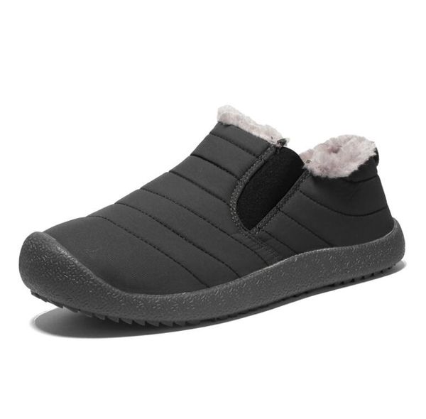 

winter men casual shoes 2019 new warmest fur men's boots fashion comfortable plush men shoes 37-48 waterproof boots, Black