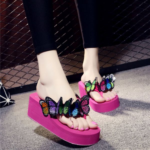 

2019 summer ladies handmade pansies cute fashion beach seaside holiday non-slip outside flip flops women slippers shoes, Black
