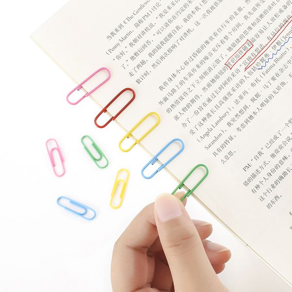 

160pc coloful brief style shaped metal paper clip bookmark stationery school supplies office supply escolar papelaria