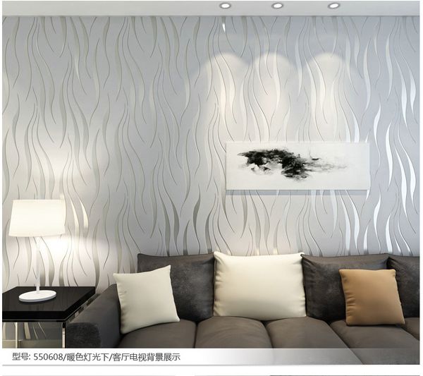 

3d home decoration wallpaper modern stripe wave wall paper papel de parede tapete silver gray/beige/purple wallpapers